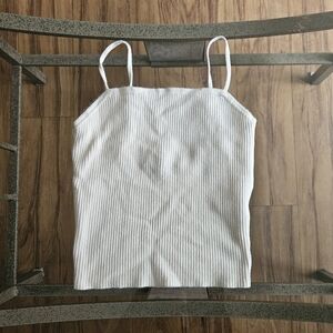 A&F Ivory Ribbed Tank Top